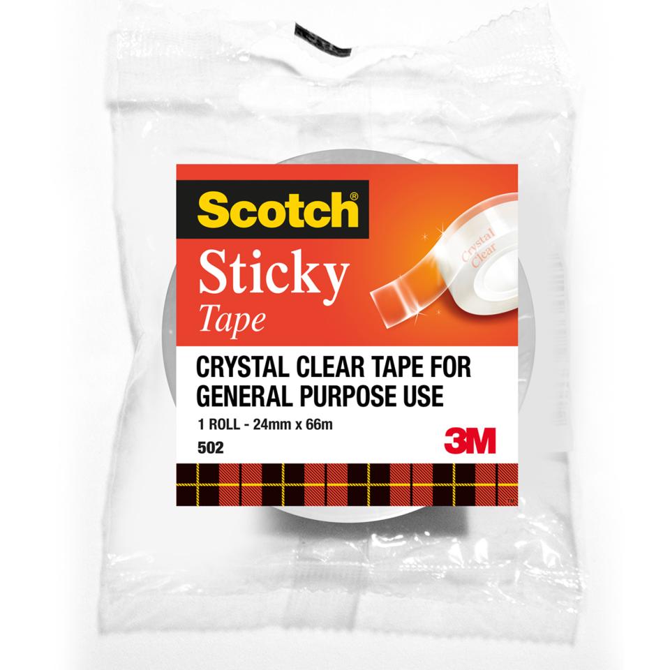 3M Scotch Sticky Tape 18mm x 66m (502 ) each Lge core